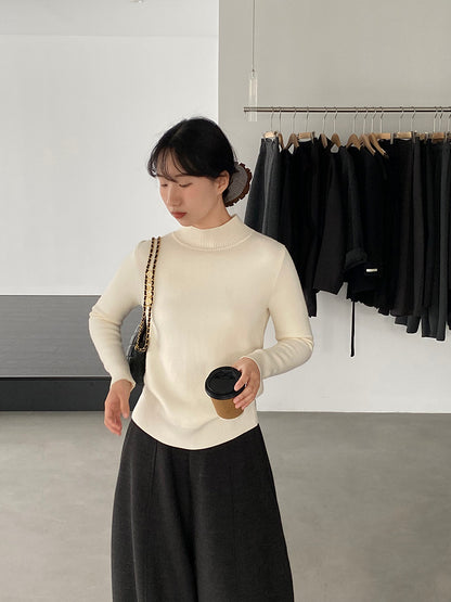 【cimz1190】實拍一體絨加絨加厚保暖小高領針織衫251120