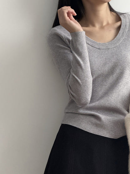 【Y275】實拍冬季U領長袖針織衫251106