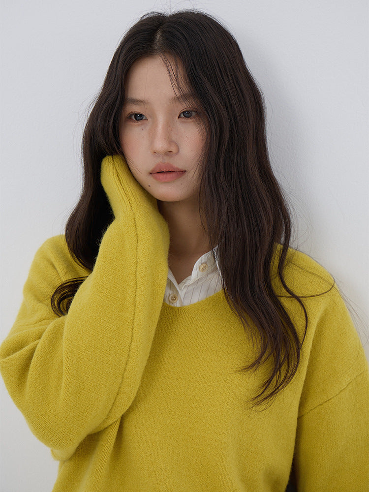 【LD3281】實拍慵懶寬鬆棉羊絨針織毛衣251103