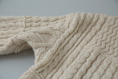 【LD3297】實拍復古立體厚實絞花大翻領毛衣外套251103