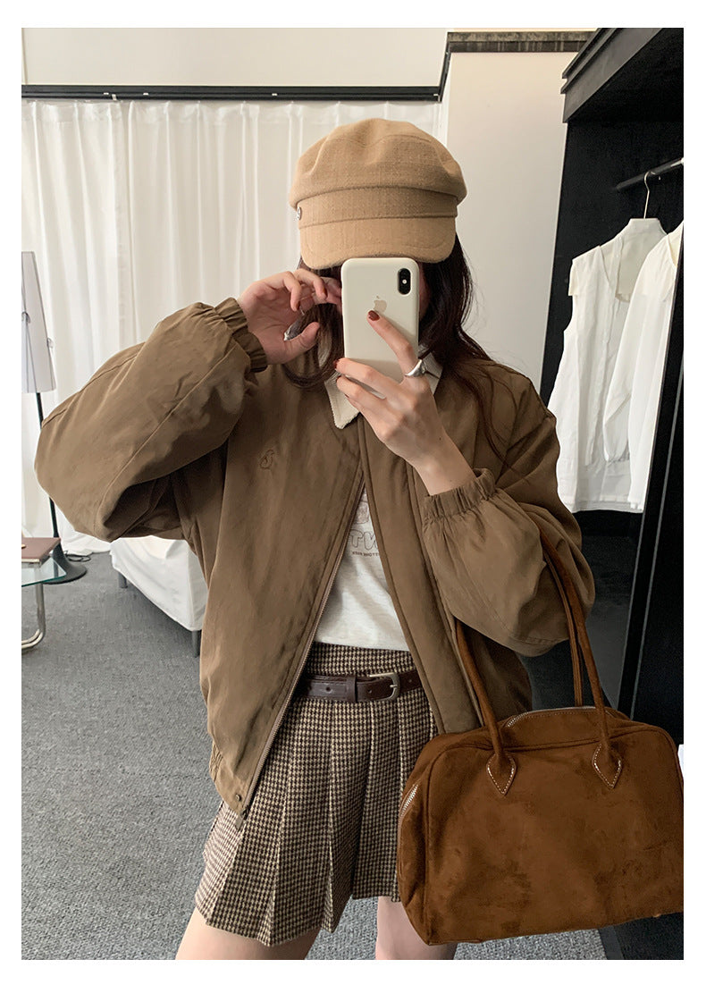 【H5489】實拍復古鋪棉保暖風衣外套251109