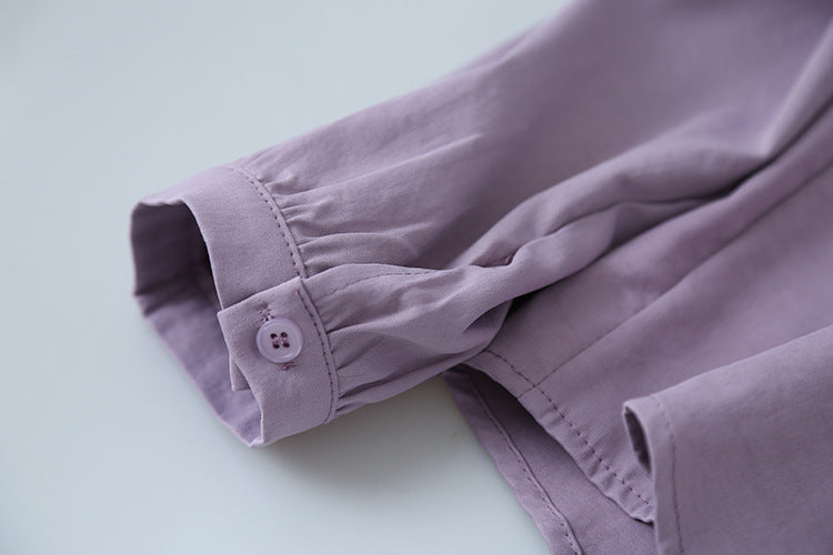 【LD3278】實拍小圓領長袖襯衫+條紋針織背心（分開下單）251103