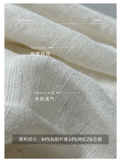 【cimu10002】麻料精緻版型高腰抽繩大擺褲裙260806