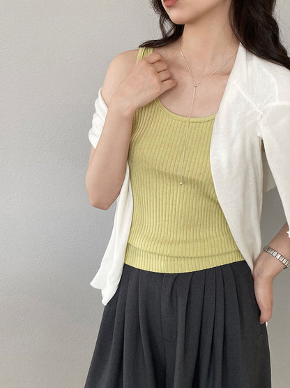 【cimzU1500】港風復古百搭王✨舒適桑蠶絲羊毛針織背心260319