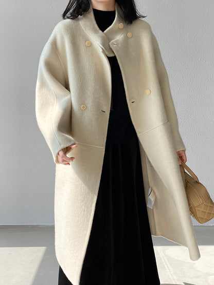 【cimz629065】實拍高級感貴氣重磅氣質羊毛桑蟬絲大衣外套251128