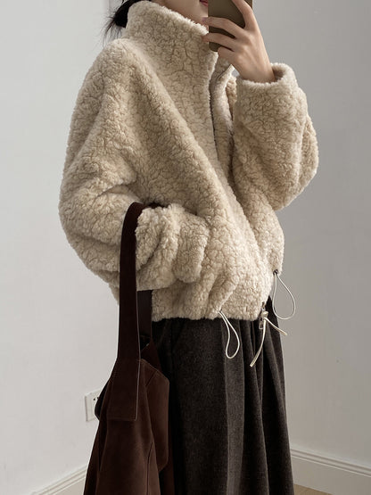 【YH8567】實拍冬天保暖厚款立领羊羔毛外套251113