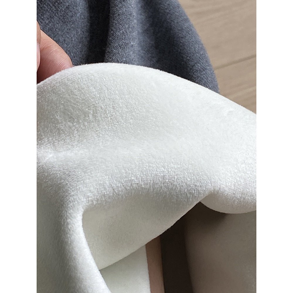 【Y82672】 實拍簡約寬鬆加絨保暖闊腿衛褲251023