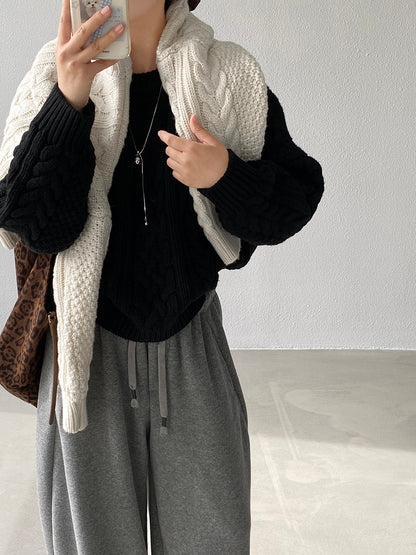 【cimz1398】實拍復古加厚保暖棒針麻花針織毛衣（棉羊毛17)251120