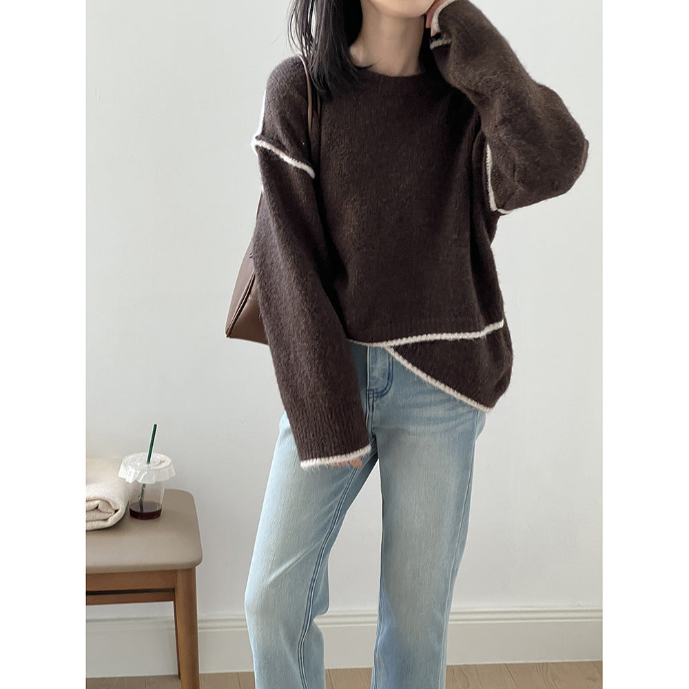 【YP2472】 實拍熱銷不規則針織毛衣251023