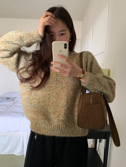 【H5505】實拍復古氣質花紗加厚針織毛衣251118