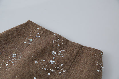 【LD11045】實拍S~XL法式重工時髦毛呢亮片短裙251202