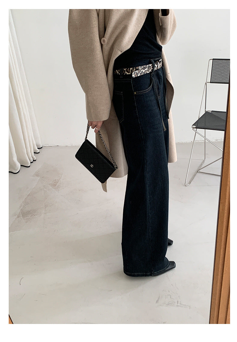 【H5477】實拍S~XL復古加厚高腰直筒牛仔褲251109