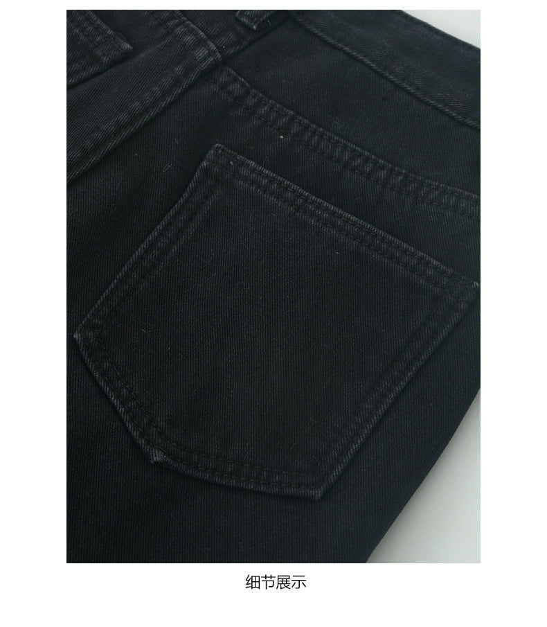 【H5509】實拍S~XL復古加絨加厚高腰直筒牛仔褲251118