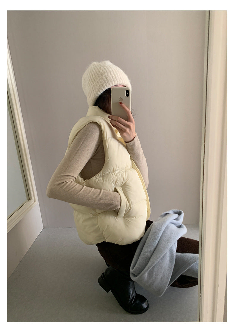 【H5474】實拍秋冬簡約立領保暖棉服背心251109