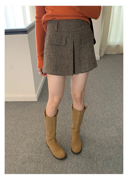 【H5523】實拍S~XL氣質千金質感高腰A字裙褲251125