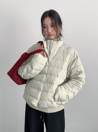 【LD11067】實拍簡約設計保暖立領含絨棉服外套（白鴨絨50%)
251209