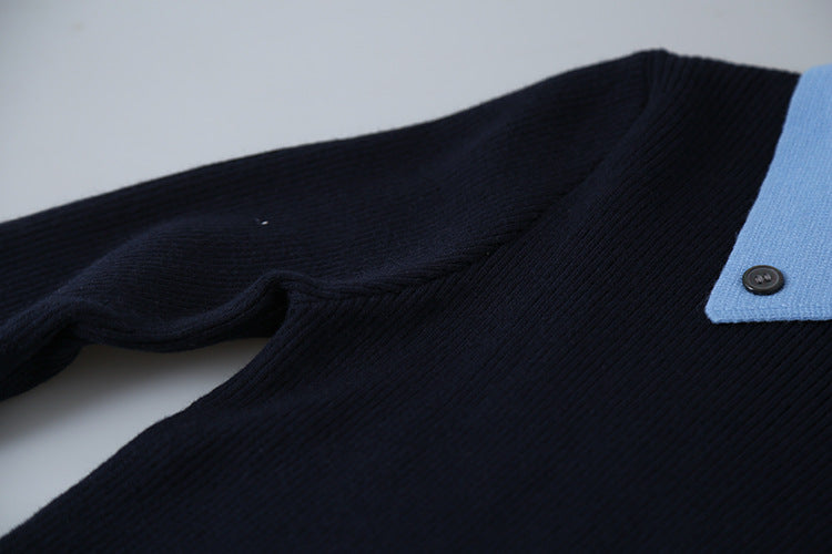 【LD11026】實拍絕美法式針織坑條假2件針織衫251124