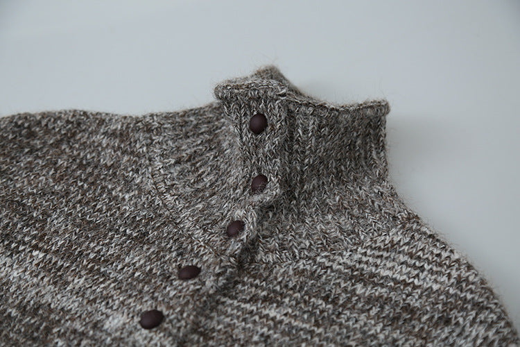 【LD3296】實拍輕奢復古寬翻領厚實針織外套＋針織包251103