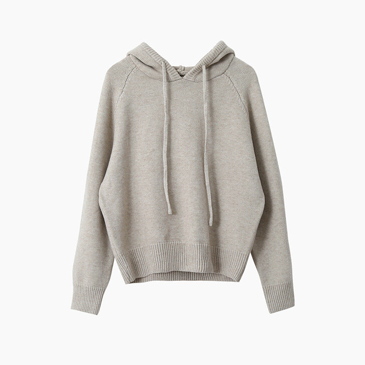 【LD3280】實拍慵懶小個子抽繩連帽針織毛衣251103