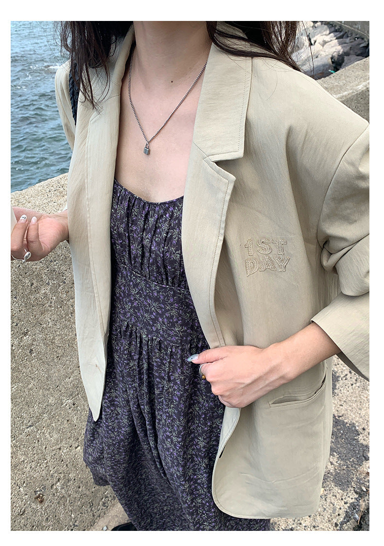 【H5385】實拍韓版秋季顯瘦休閒西裝外套250902