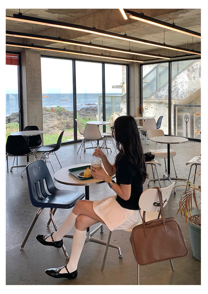 【H5387】實拍韓版設計顯瘦開叉裙褲(內有安全褲）250902