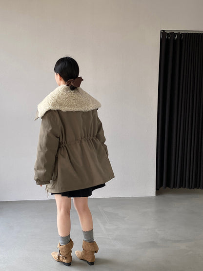 【cimz1727】實拍行走的火爐重工牛角扣大翻領工裝羽絨外套大衣(白鴨絨50)251120