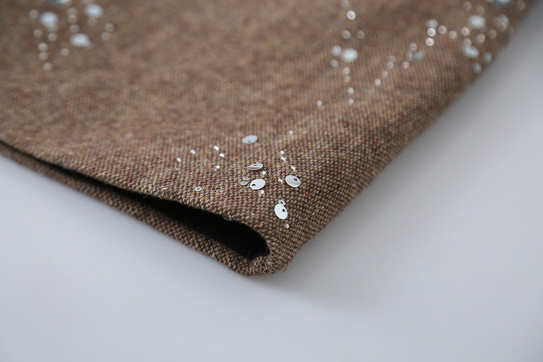 【LD11045】實拍S~XL法式重工時髦毛呢亮片短裙251202