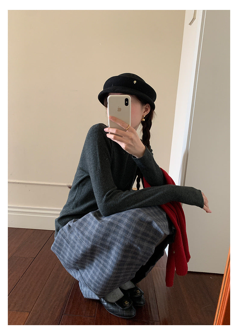 【H5503】實拍基礎純色半高領針織衫251118