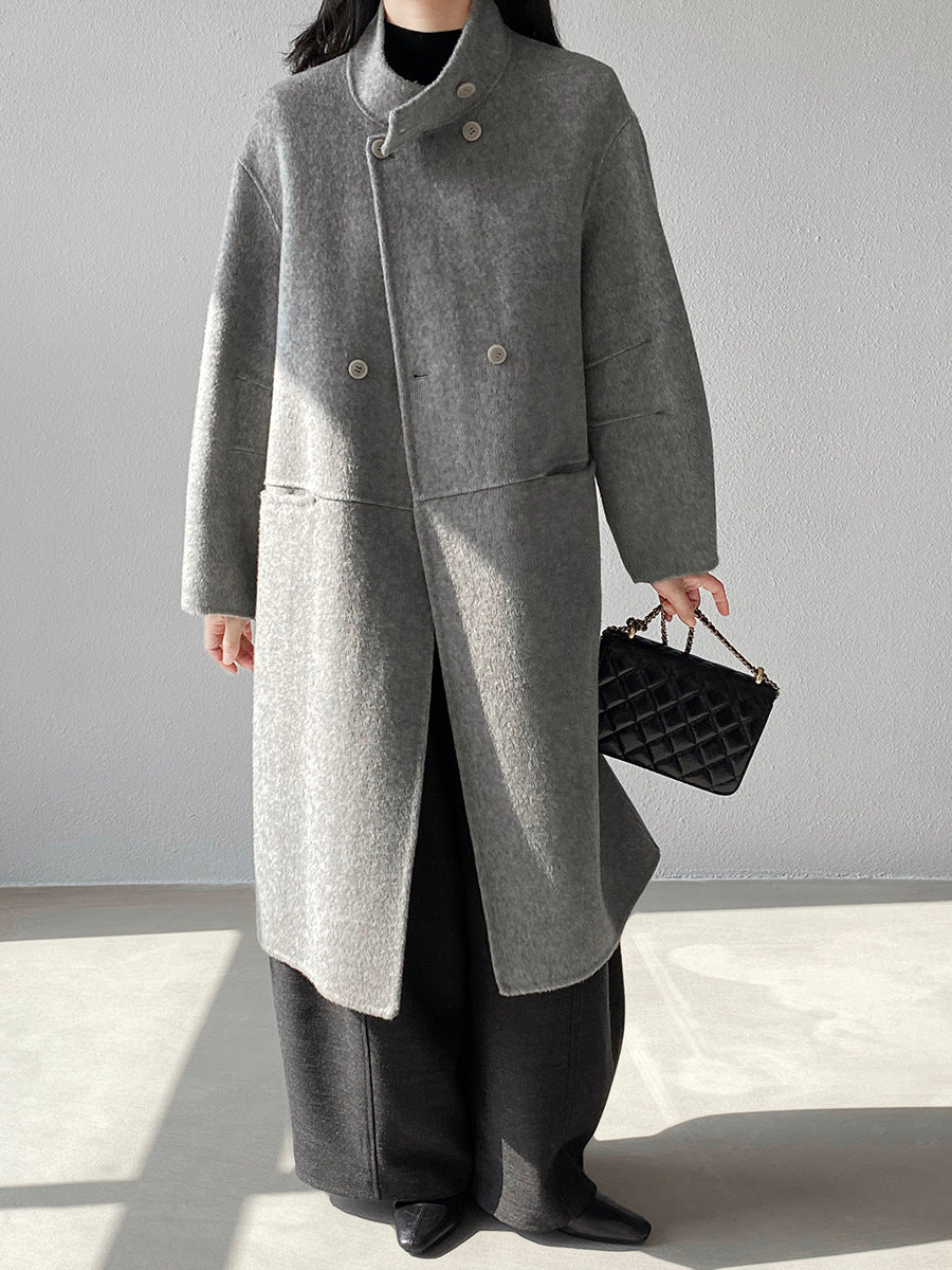 【cimz629065】實拍高級感貴氣重磅氣質羊毛桑蟬絲大衣外套251128