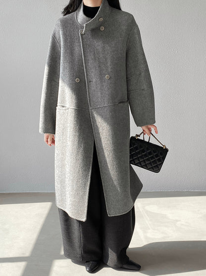 【cimz629065】實拍高級感貴氣重磅氣質羊毛桑蟬絲大衣外套251128