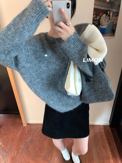 【L6873】實拍檸檬秋冬簡約軟糯保暖毛衣+針織手拎包251117