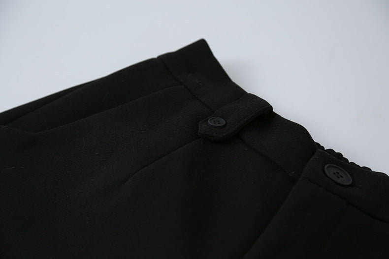 【LD11044】實拍厚款毛呢西裝短褲後鬆緊腰251202