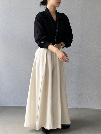 【cim1653】實拍秋日必備高腰壓褶大擺西裝褲251030