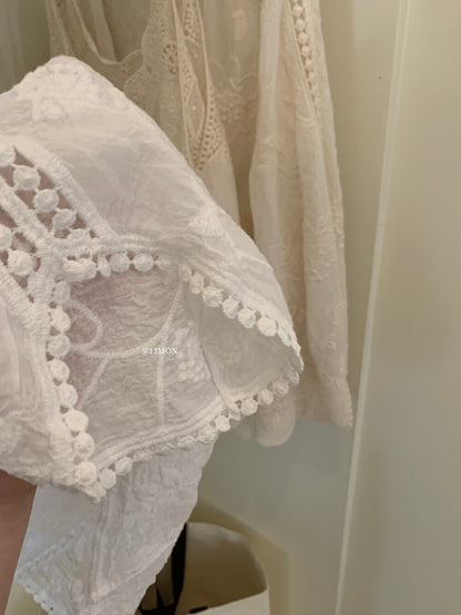 【L8661】實拍檸檬夏秋高級感刺繡防曬衫+吊帶背心套裝250915