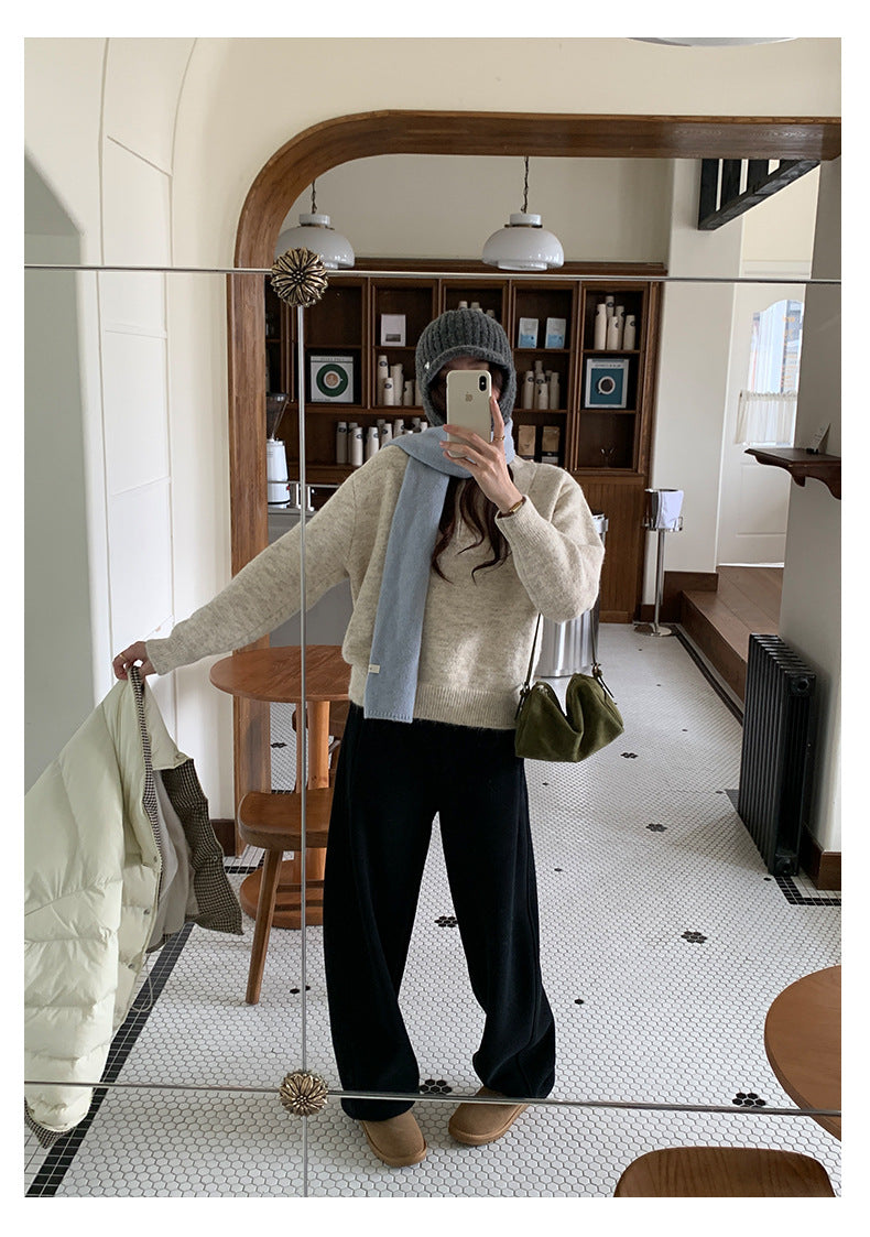 【H5508】實拍M~XL懶懶加厚奧粒絨舒適休閒彎刀褲型251118