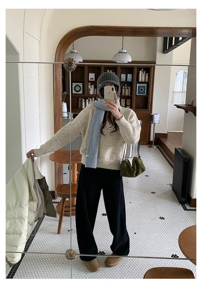 【H5508】實拍M~XL懶懶加厚奧粒絨舒適休閒彎刀褲型251118