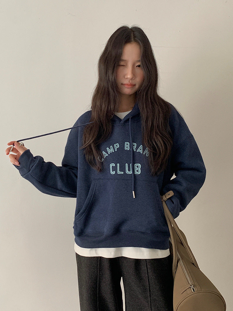 【LD11040】實拍字母印花加厚加絨連帽衞衣251202