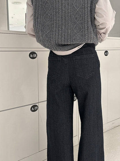 【cim6121】實拍超顯瘦顯腿直彈性九分黑色牛仔褲251030