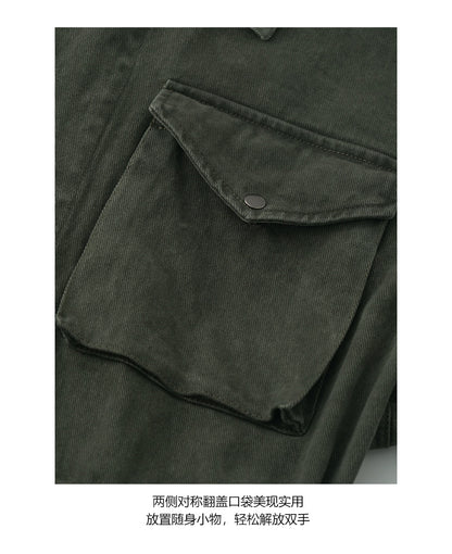 【H5447】實拍美式重工多口袋抽繩工裝外套250923