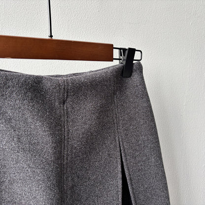 【Y82682】實拍冬季厚款毛呢高腰開叉裙褲 251106