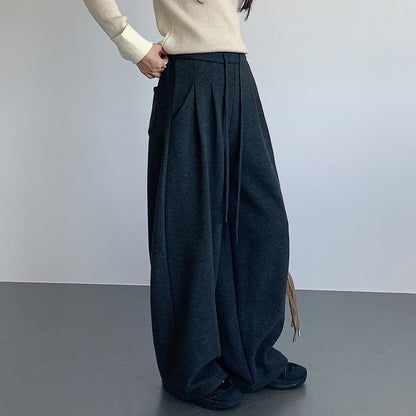 【LD11033】實拍冬季復古極簡寬鬆慵懶垂感彎刀褲251124