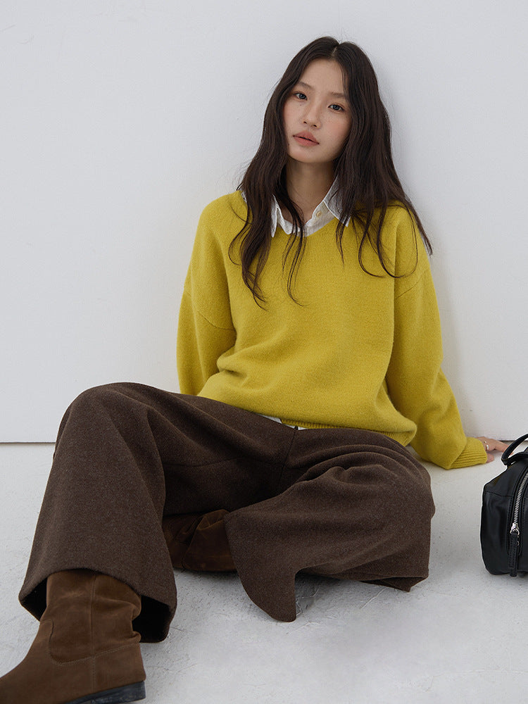 【LD3281】實拍慵懶寬鬆棉羊絨針織毛衣251103