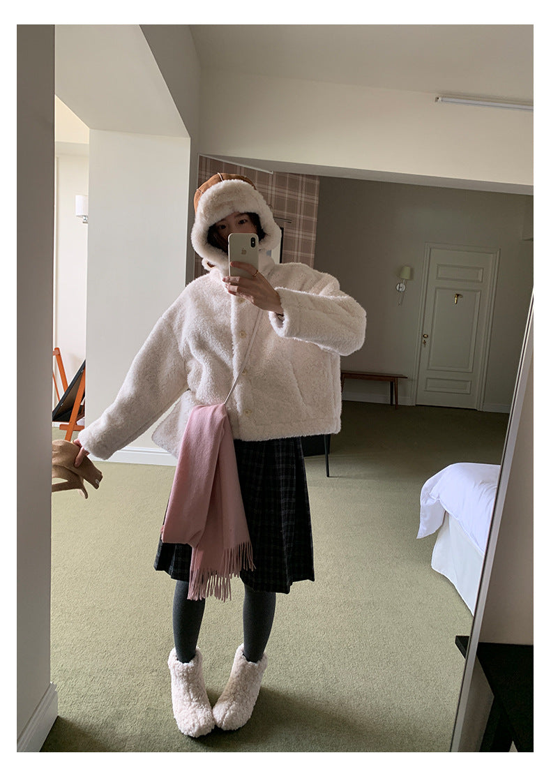 【H5502】實拍學院復古磨毛格子百褶A字裙251118