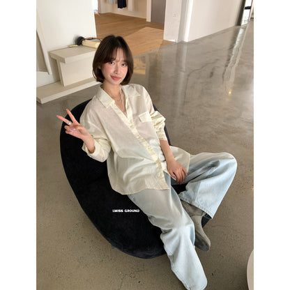 【LR2266】實拍imiss質感推薦！蕾絲苧麻長袖襯衫260305