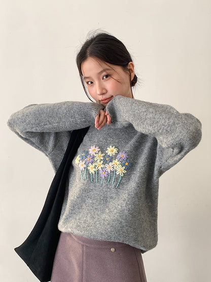 【LD11038】實拍立體小花針織衫251202