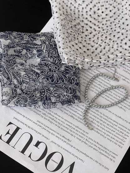 【cimzW807】 法式复古高级感絲巾髮帶綁脖多用途絲巾260319