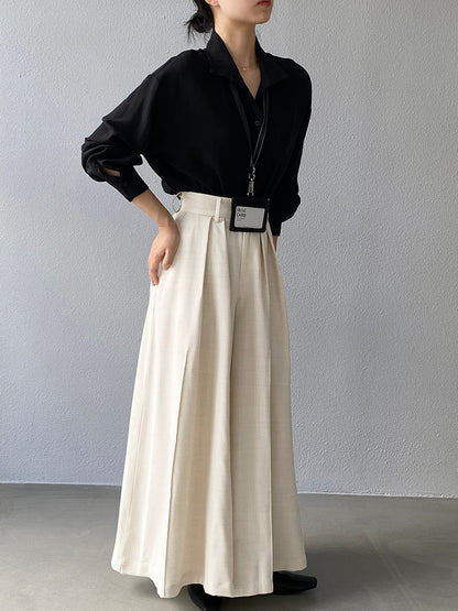 【cim1653】實拍秋日必備高腰壓褶大擺西裝褲251030