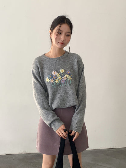 【LD11038】實拍立體小花針織衫251202