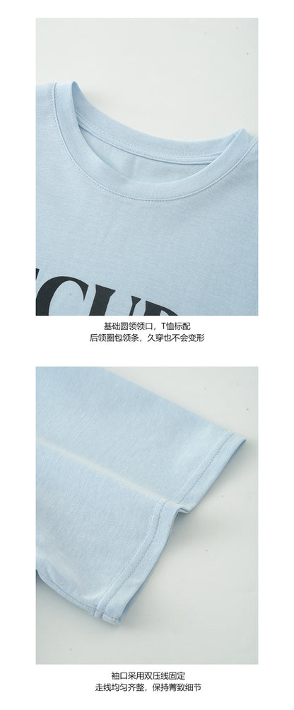 【H5166】實拍夏日寬鬆圓領印花寬鬆短袖T恤250407