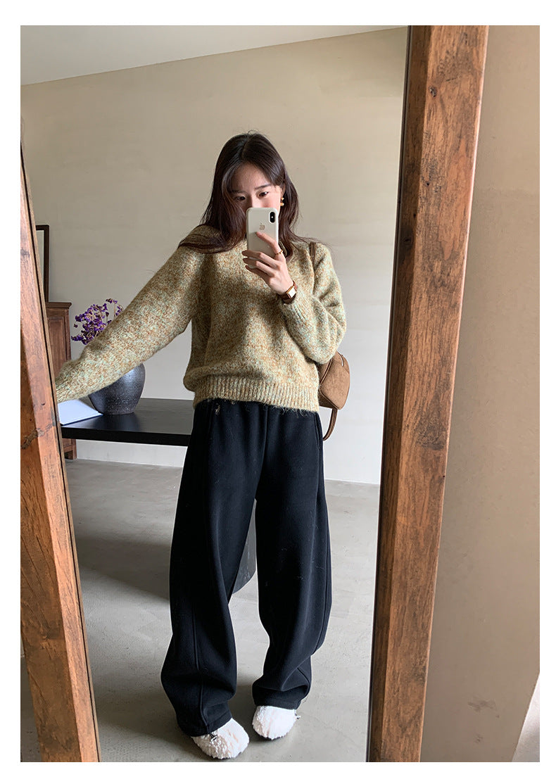 【H5505】實拍復古氣質花紗加厚針織毛衣251118